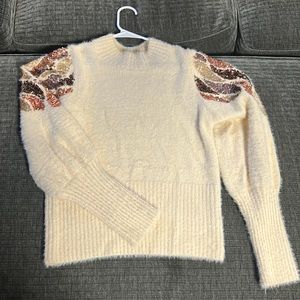 Boutique sequence cream top